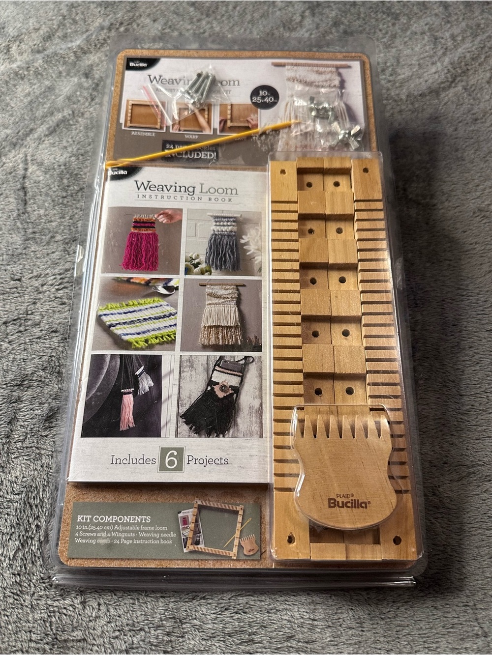Bucilla Wooden Weaving Loom Kit - Natural Wood